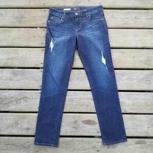 Y2K Kut from the Kloth Catherine Boyfriend Slouchy Blue Jeans Distressed 4